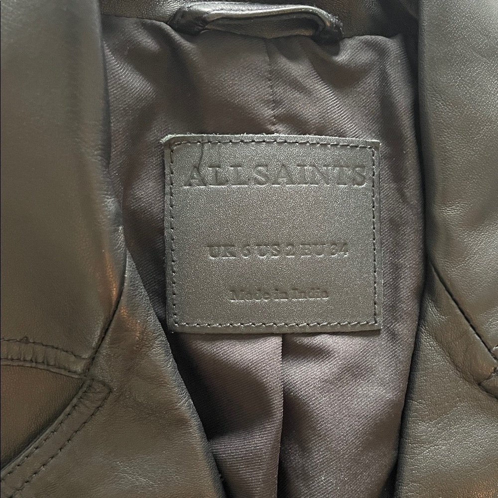 All Saints black Leather Jacket - Picture 12 of 15